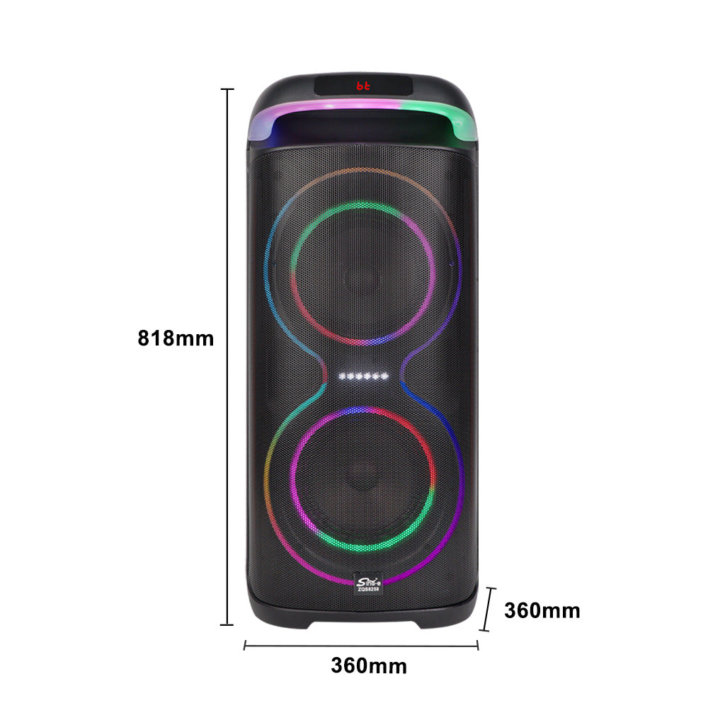 Sing-e ZQS8258 High-Power Dual 8-Inch KTV Karaoke Bluetooth Speaker with Wireless Mic & RGB Lights eprolo