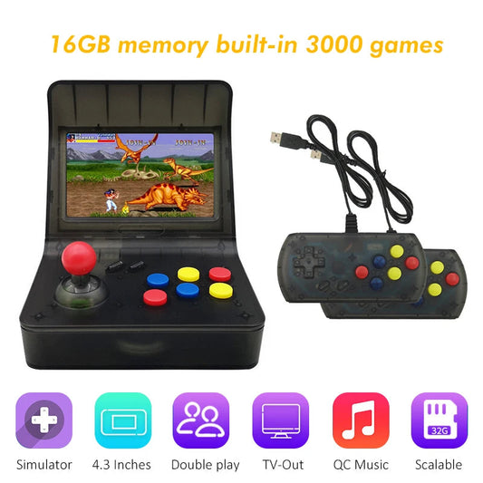 A8 GBA Retro Handheld Console, 4.3" Display, 3000 Classic Games, Dual Controller eprolo